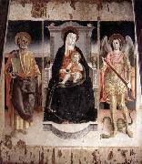 Lorenzo Veneziano, Madonna Enthroned with the Infant Christ, St Peter and St Michael
